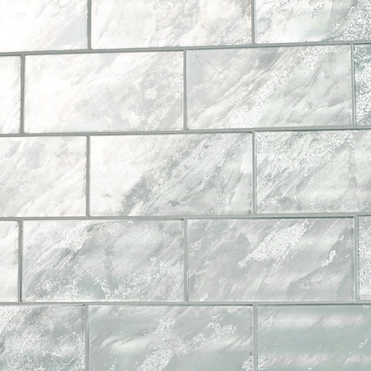 Astral Polished White Glass Rectangular Wall Tile