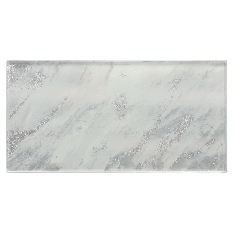 Astral Polished White Glass Rectangular Wall Tile