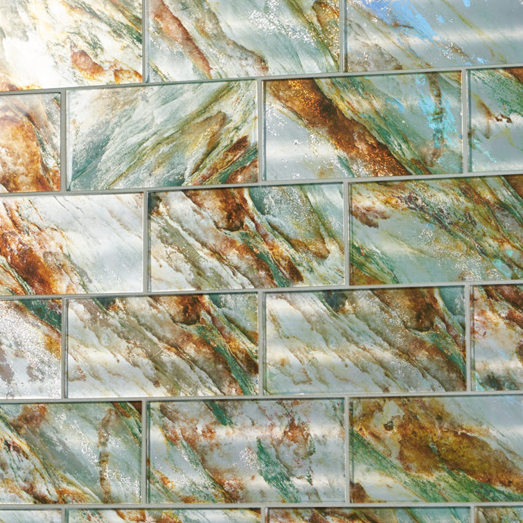 Astral Glass Emerald Polished Rectangular Wall Tile