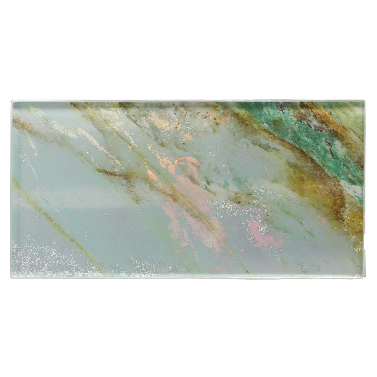 Astral Glass Emerald Polished Rectangular Wall Tile