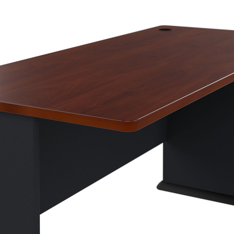 Hansen Cherry and Galaxy Executive Desk with Keyboard Tray
