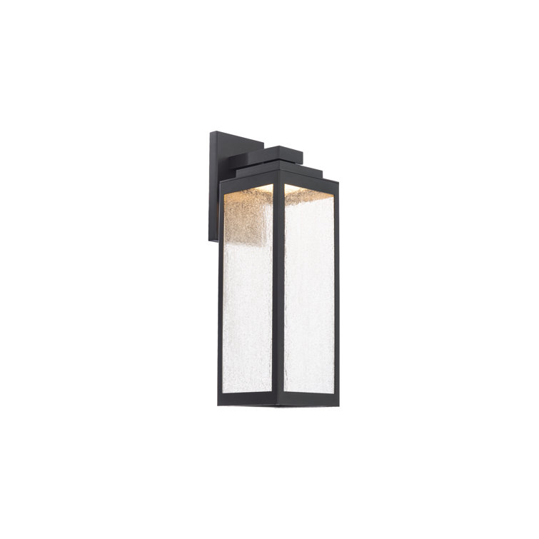 Black Aluminum LED Wall Sconce with Clear Glass Shade