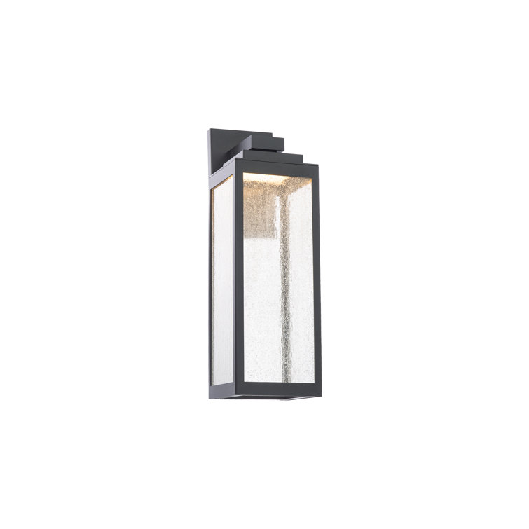 Black Aluminum LED Wall Sconce with Clear Glass Shade