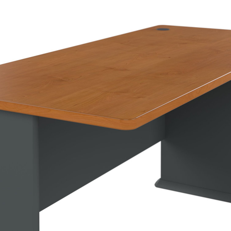 Slate Executive 48" Desk with Filing Cabinet and Keyboard Tray