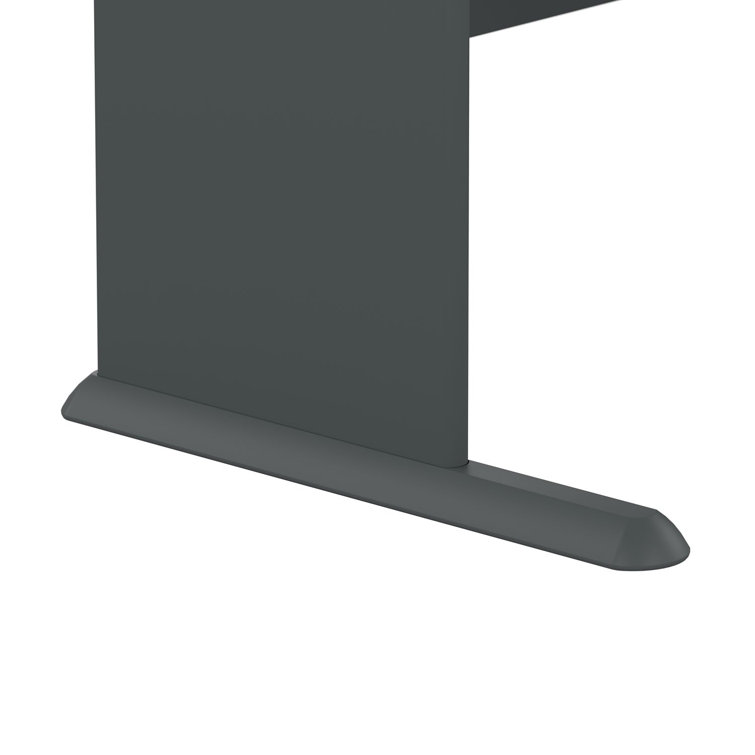Slate and White Compact Office Desk with Drawer and Filing Cabinet