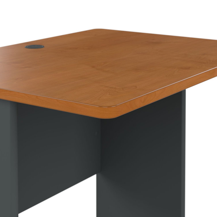 Natural Cherry & Slate Corner Computer Desk with Filing Cabinet