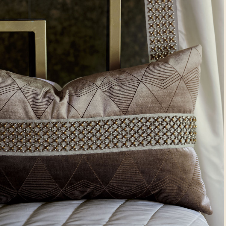 Silvio Full Gray and Cream Geometric Duvet Cover Set