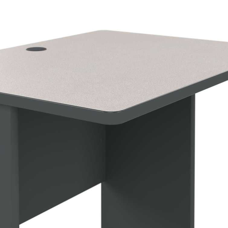 Slate and White Compact Office Desk with Drawer and Filing Cabinet