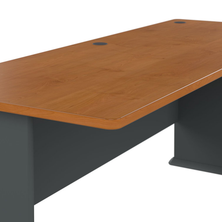 Slate Executive 48" Desk with Filing Cabinet and Keyboard Tray