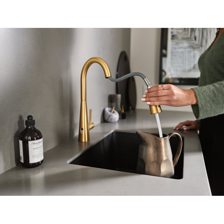Modern Stainless Steel 15'' Pull-Out Spray Kitchen Faucet