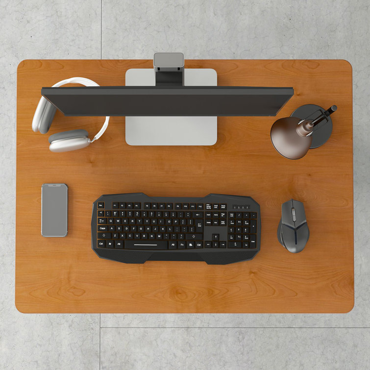 Natural Cherry and Slate Executive Desk with Filing Cabinet
