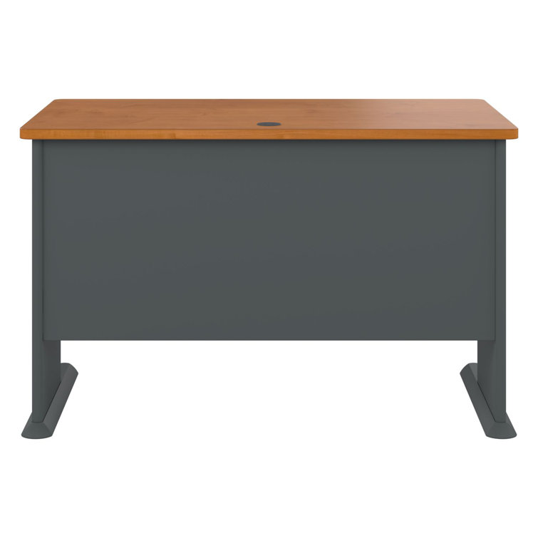 Slate Executive 48" Desk with Filing Cabinet and Keyboard Tray