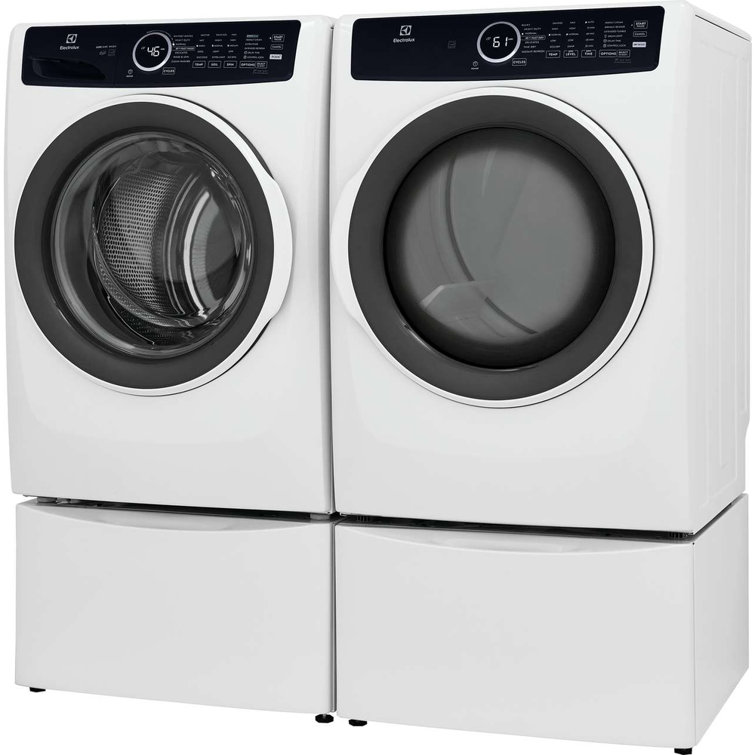 White Energy Star Front Load Electric Dryer with Steam and Moisture Sensing