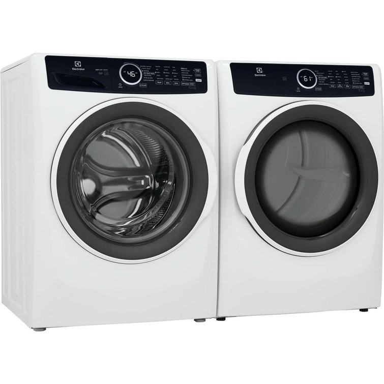 White Energy Star Front Load Electric Dryer with Steam and Moisture Sensing