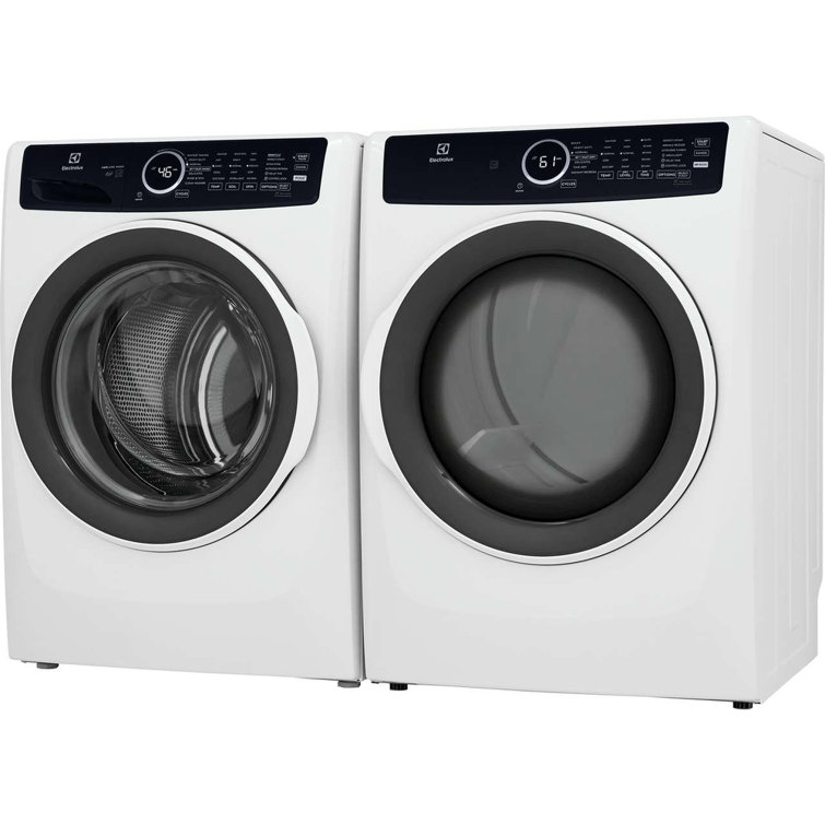 White Energy Star Front Load Electric Dryer with Steam and Moisture Sensing