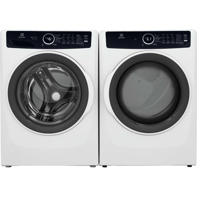 White Energy Star Front Load Electric Dryer with Steam and Moisture Sensing