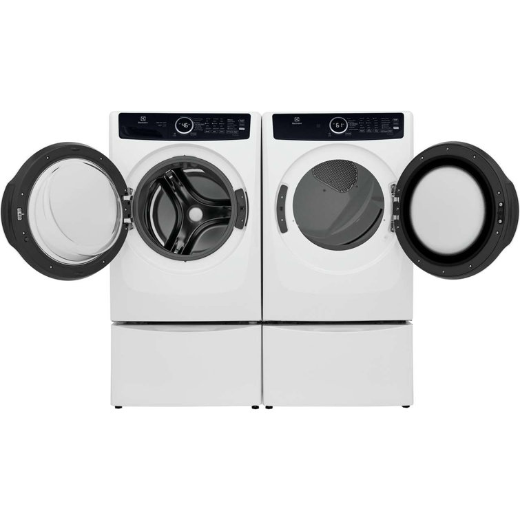 White Energy Star Front Load Electric Dryer with Steam and Moisture Sensing