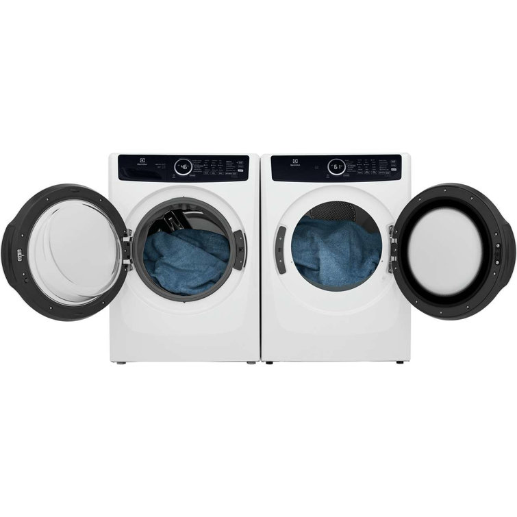 White Energy Star Front Load Electric Dryer with Steam and Moisture Sensing