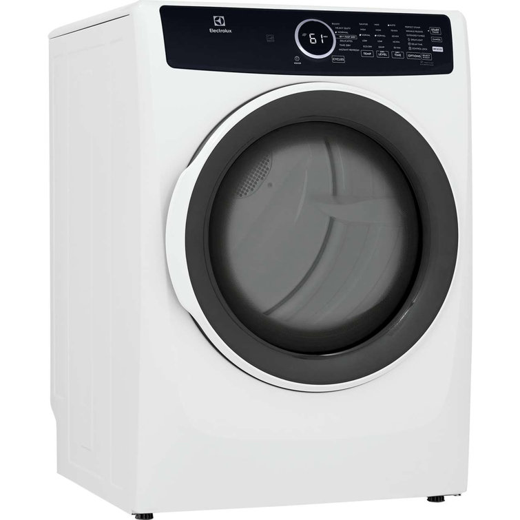 White Energy Star Front Load Electric Dryer with Steam and Moisture Sensing