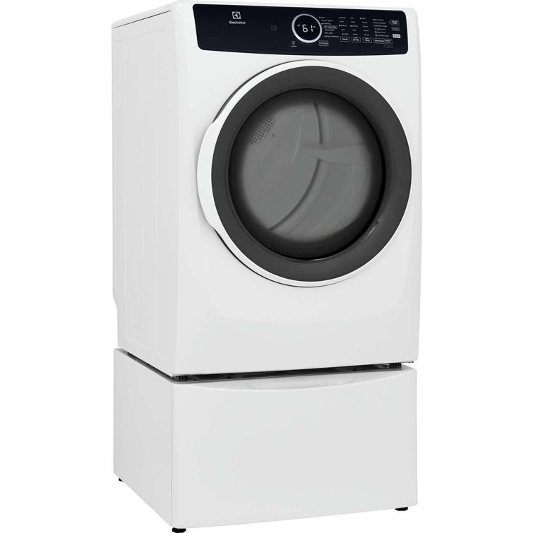 White Energy Star Front Load Electric Dryer with Steam and Moisture Sensing