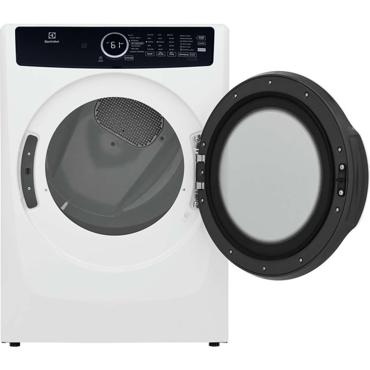 White Energy Star Front Load Electric Dryer with Steam and Moisture Sensing