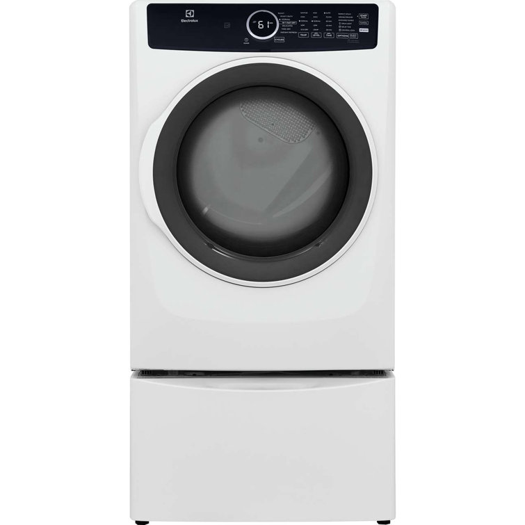 White Energy Star Front Load Electric Dryer with Steam and Moisture Sensing