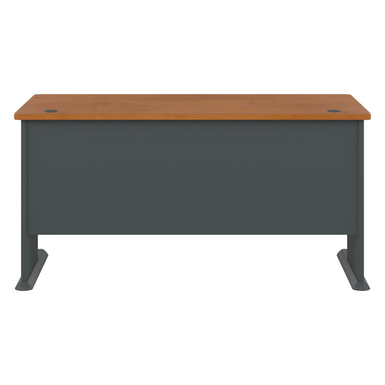 Slate Executive 48" Desk with Filing Cabinet and Keyboard Tray