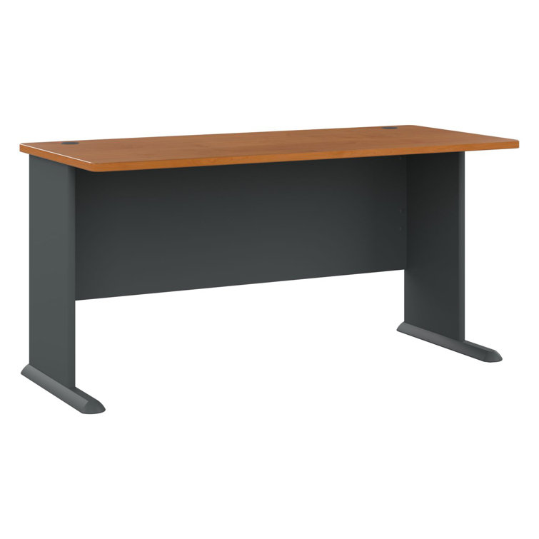 Slate Executive 48" Desk with Filing Cabinet and Keyboard Tray