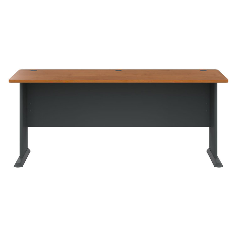 Natural Cherry and Slate Executive Desk with Filing Cabinet