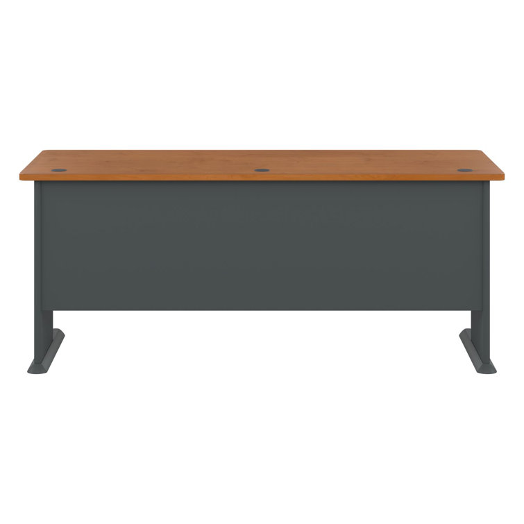 Slate Executive 48" Desk with Filing Cabinet and Keyboard Tray