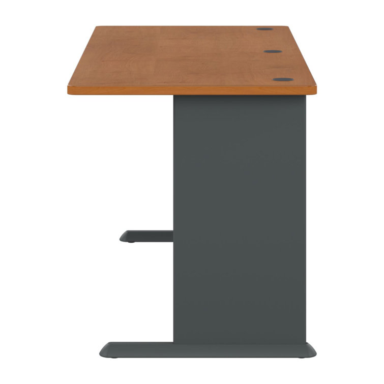 Natural Cherry and Slate Executive Desk with Filing Cabinet
