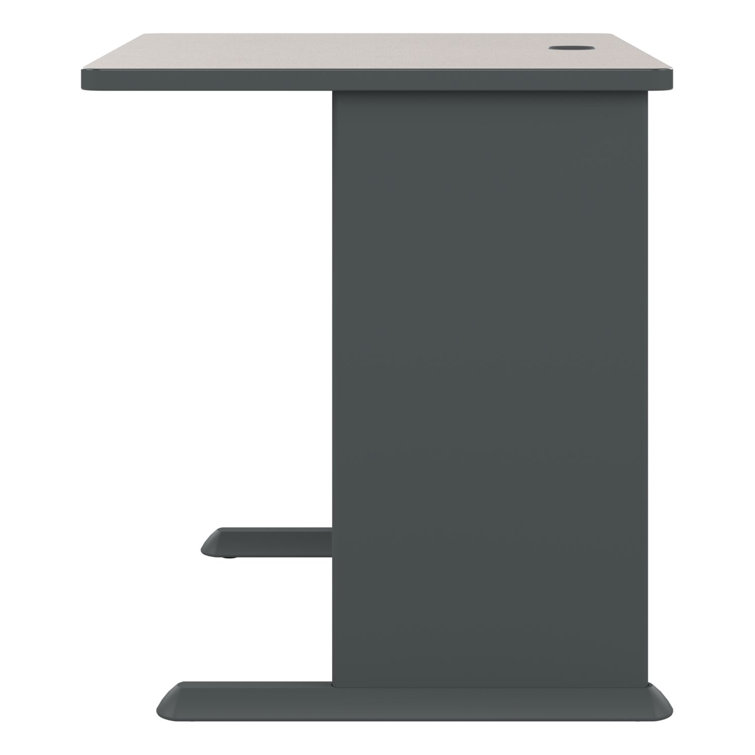Slate and White Spectrum Contemporary Executive Office Desk with Drawers