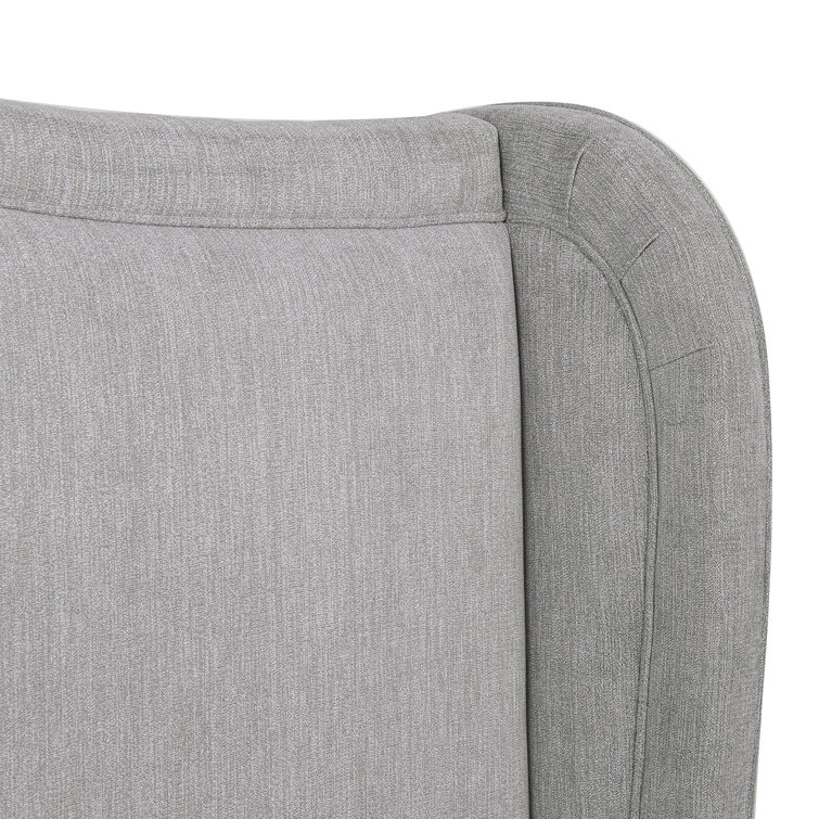 Carmen King Silver Grey Upholstered Pine Bed Frame