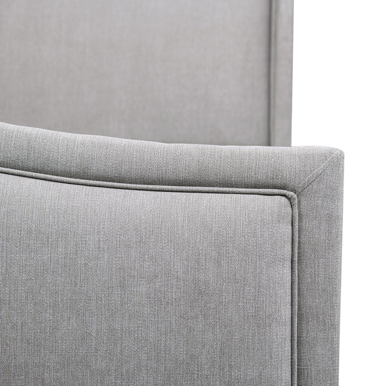 Carmen King Silver Grey Upholstered Pine Bed Frame