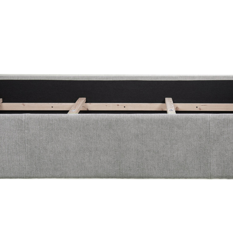 Carmen King Silver Grey Upholstered Pine Bed Frame