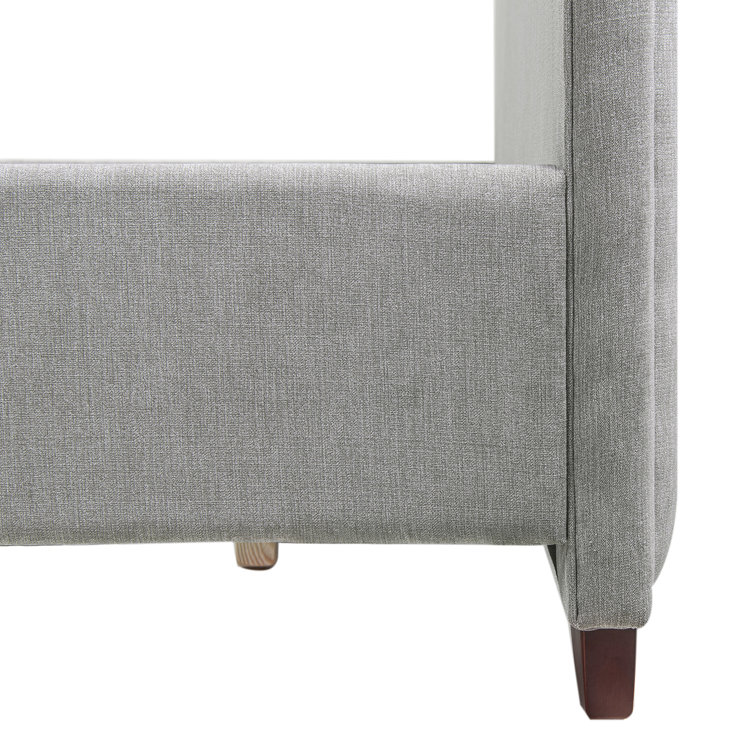 Carmen King Silver Grey Upholstered Pine Bed Frame