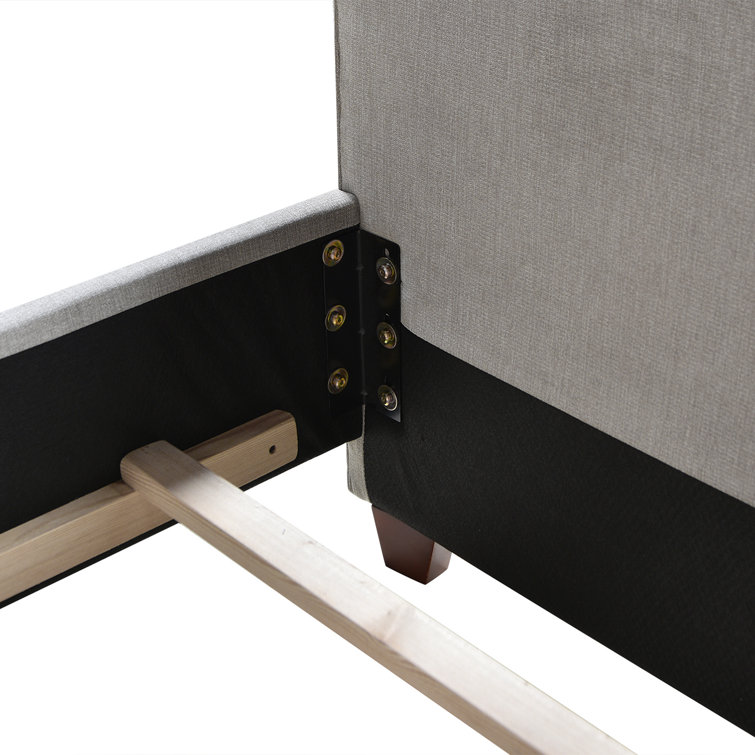 Carmen King Silver Grey Upholstered Pine Bed Frame