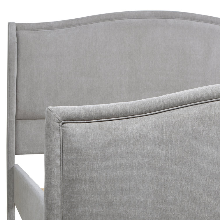 Carmen King Silver Grey Upholstered Pine Bed Frame