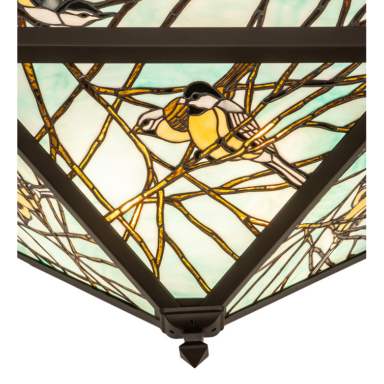 Rustic Lodge 20" Bronze Glass Globe Flush Mount with Energy Star