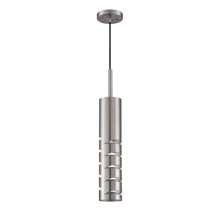 Satin Nickel Cylinder Single Pendant Light