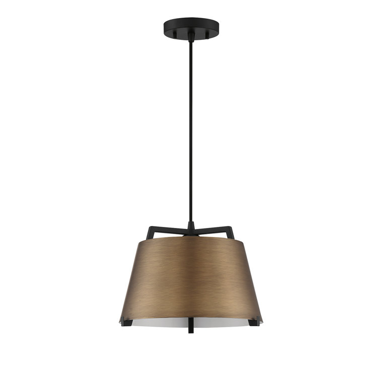 Sky 1-Light Brass & Black Adjustable Drum Pendant