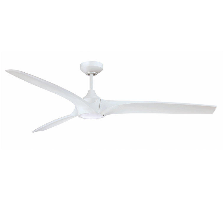 White 60'' Ceiling Fan with LED Light and 3 ABS Blades