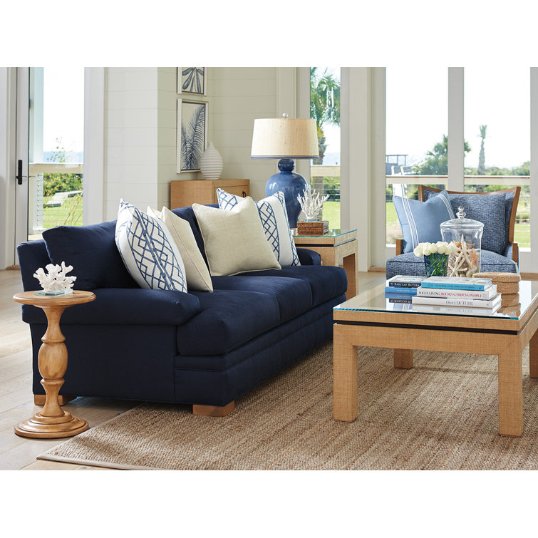 Transitional Newport 14'' Round Wood & Glass End Table in Sandstone
