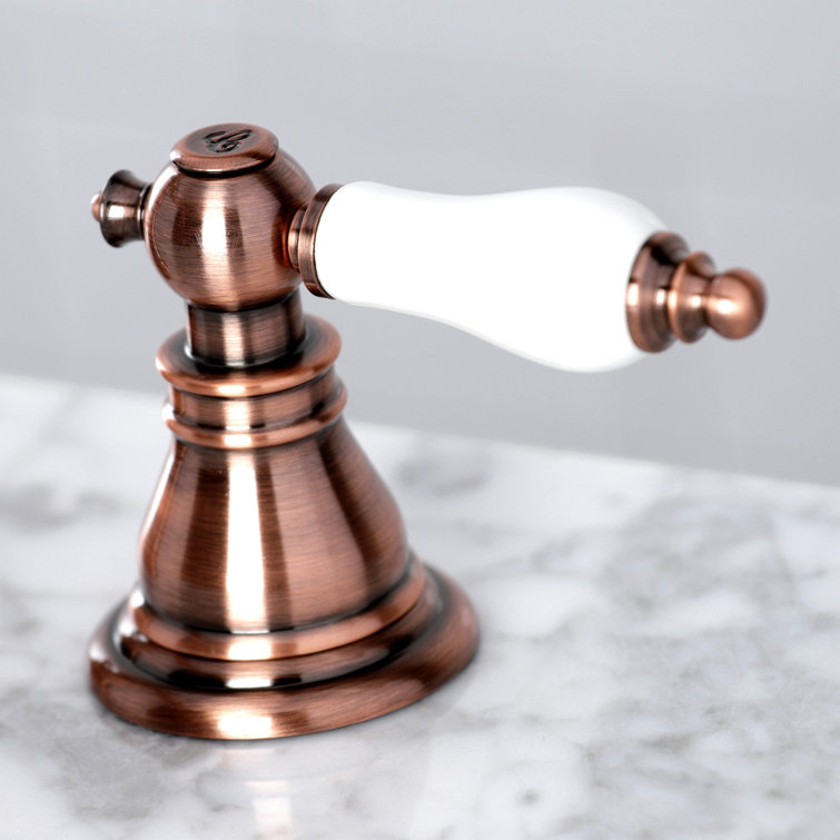 Antique Copper 8" Brass Traditional Widespread Bathroom Faucet