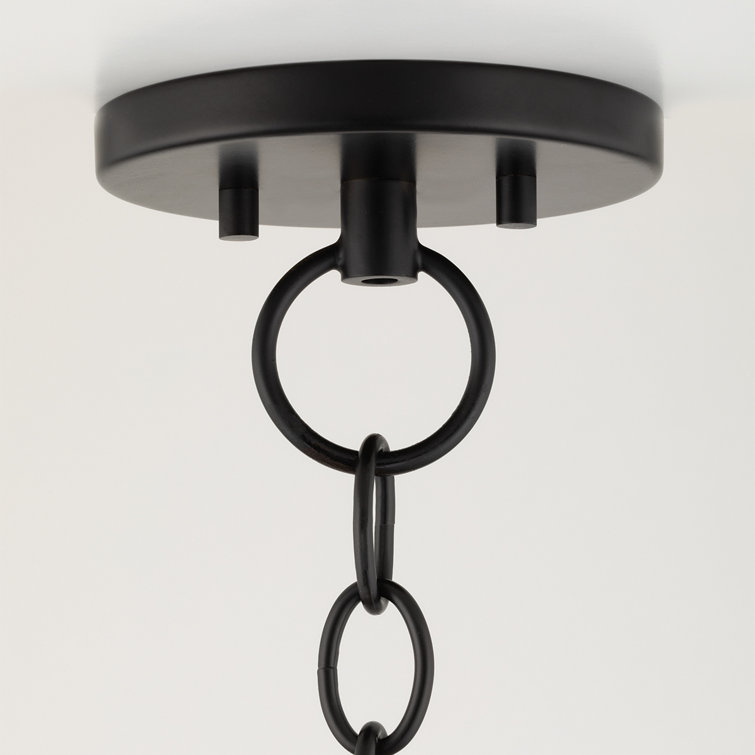 Lenore Soft Black and White Linen 6-Light Chandelier