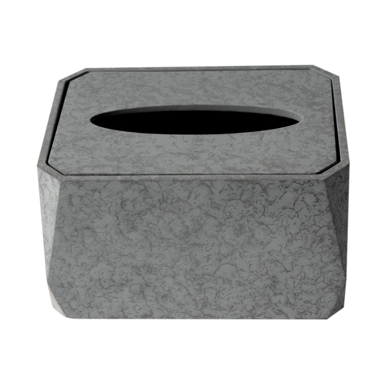 Gray Matte Solid Concrete 7-Piece Bathroom Accessory Set
