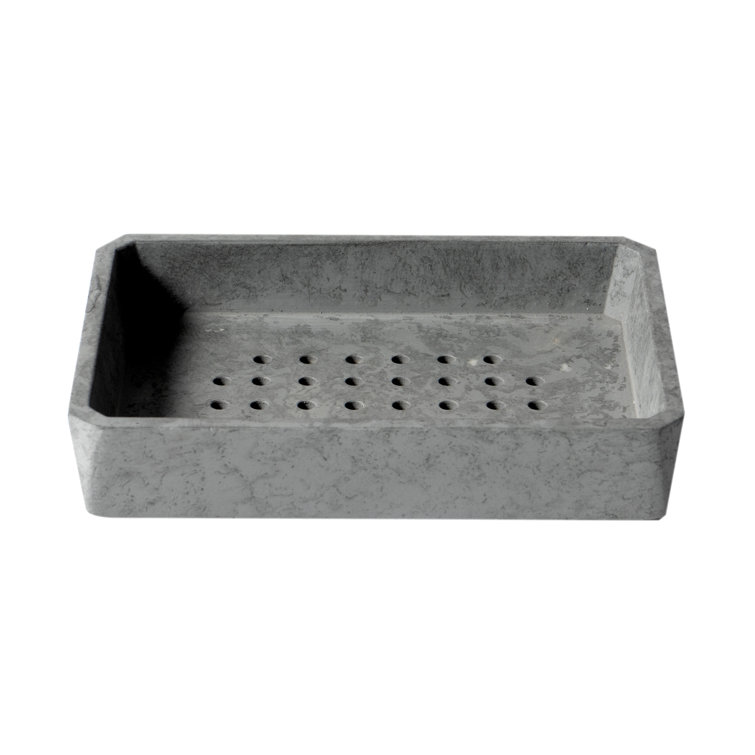 Gray Matte Solid Concrete 7-Piece Bathroom Accessory Set