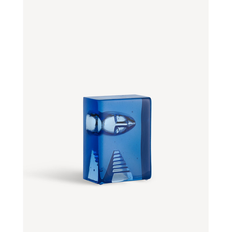 Azure Spring Heart Glass Tabletop Sculpture by Bertil Vallien