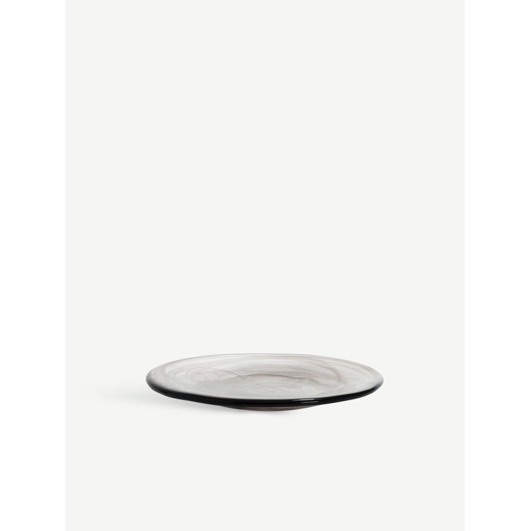 Handcrafted White Glass Salad and Dessert Plate