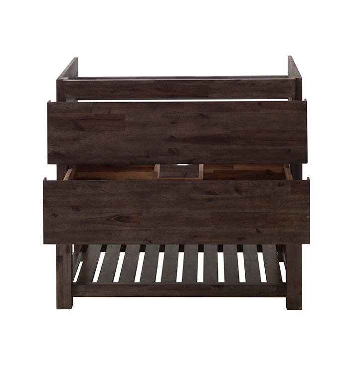 Acacia Wood 82" Double Sink Freestanding Bathroom Vanity